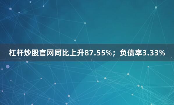 杠杆炒股官网同比上升87.55%；负债率3.33%